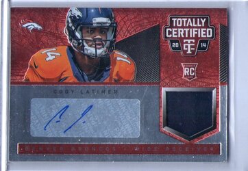 70. Cody Latimer, 2014 Panini Totally Certified, Jersey Patch Auto Red, 009 of 100.jpg